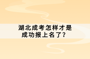 湖北成考怎樣才是成功報上名了？