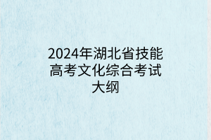 2024年湖北省技能高考文化綜合考試大綱