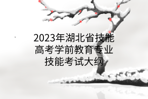 2023年湖北省技能高考學(xué)前教育專業(yè)技能考試大綱