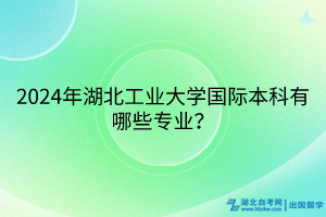 2024年湖北工業(yè)大學(xué)國際本科有哪些專業(yè)？