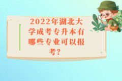 2022年湖北大學(xué)成考專升本有哪些專業(yè)可以報(bào)考？