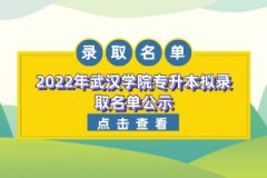 2022年武漢學(xué)院專升本擬錄取名單公示