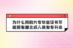 為什么我的大專畢業(yè)證書不能報(bào)考湖北成人高考專升本？
