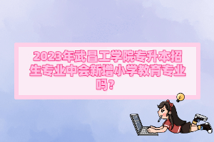 2023年武昌工學(xué)院專升本招生專業(yè)中會新增小學(xué)教育專業(yè)嗎？