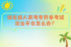 湖北成人高考專升本考試完全不會怎么辦？