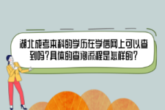湖北成考本科的學(xué)歷在學(xué)信網(wǎng)上可以查到嗎？具體的查詢流程是怎樣的？