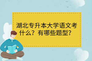 湖北專升本大學語文考什么？有哪些題型？