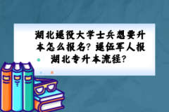 湖北退役大學(xué)士兵想要升本怎么報名？退伍軍人報湖北專升本流程？