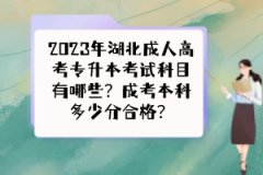 2023年湖北成人高考專升本考試科目有哪些？成考本科多少分合格？