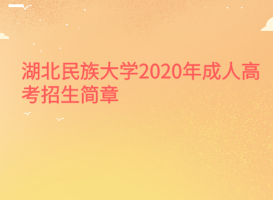 湖北民族大學(xué)2020年成人高考招生簡(jiǎn)章