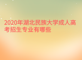 2020年湖北民族大學(xué)成人高考招生專(zhuān)業(yè)有哪些？