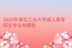 2020年湖北工業(yè)大學(xué)成人高考招生專業(yè)有哪些？