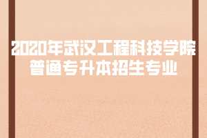 2020年武漢工程科技學院普通專升本招生專業(yè)
