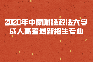 2020年中南財經(jīng)政法大學成人高考最新招生專業(yè)