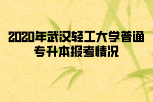 2020年武漢輕工大學(xué)普通專升本報考情況