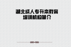 湖北成人專升本教育培訓機構簡介