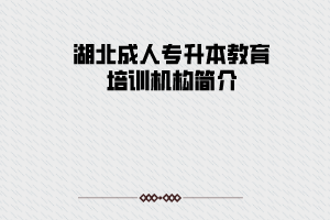 湖北成人專升本教育培訓(xùn)機構(gòu)簡介