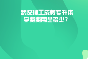 武漢理工成教專升本學費費用是多少