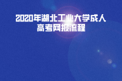 2020年湖北工業(yè)大學成人高考網(wǎng)報流程