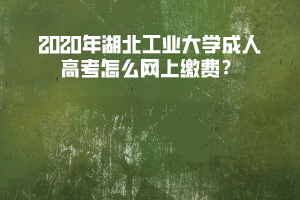 2020年湖北工業(yè)大學(xué)成人高考網(wǎng)上報名及繳費須知