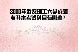 2020年武漢理工大學成考專升本專業(yè)考試科目