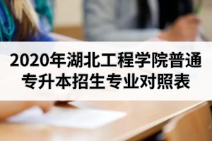 2020年湖北工程學(xué)院普通專升本招生專業(yè)對(duì)照表