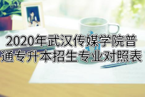 2020年武漢傳媒學(xué)院普通專(zhuān)升本招生專(zhuān)業(yè)對(duì)照表