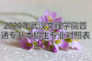 2020年武漢文理學院普通專升本招生專業(yè)對照表