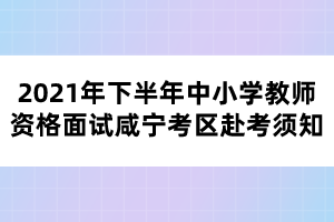 2021年下半年中小學教師資格面試咸寧考區(qū)赴考須知