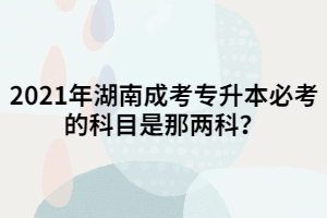 2021年湖南成考專升本必考的科目是那兩科？