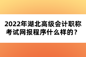 2022年湖北高級(jí)會(huì)計(jì)職稱考試網(wǎng)報(bào)程序什么樣的？