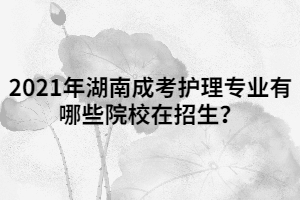 2021年湖南成考護(hù)理專業(yè)有哪些院校在招生？