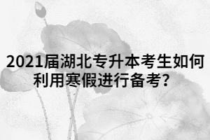 2021屆湖北專升本考生如何利用寒假進行備考？