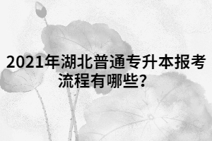 2021年湖北普通專升本報考流程有哪些？