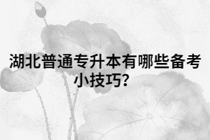 湖北普通專升本有哪些備考小技巧？