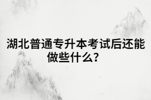 湖北普通專升本考試后還能做些什么？