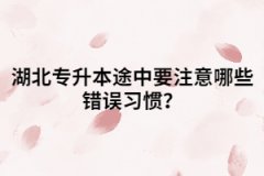 湖北專升本途中要注意哪些錯誤習(xí)慣？