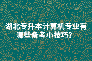 湖北專升本計(jì)算機(jī)專業(yè)有哪些備考小技巧?