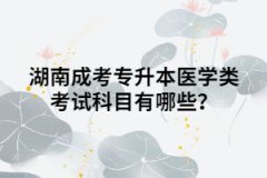 湖南成考專升本醫(yī)學(xué)類考試科目有哪些？