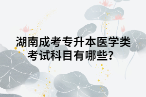 湖南成考專升本醫(yī)學(xué)類考試科目有哪些？