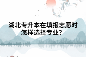 湖北普通專升本填報志愿時怎樣選擇專業(yè)？