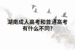 湖南成人高考和普通高考有什么不同?