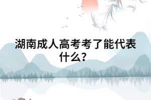 湖南成人高考考了能代表什么？