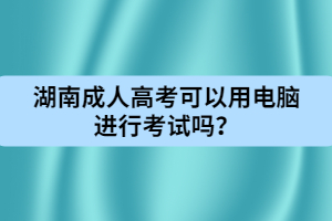 湖南成人高考可以用電腦進行考試嗎？