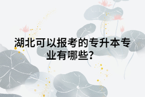 湖北可以報考的專升本的專業(yè)有哪些？
