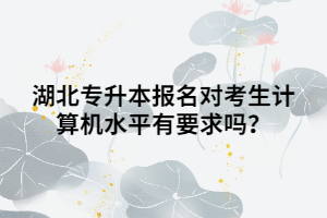 湖北專升本報(bào)名對(duì)考生計(jì)算機(jī)水平有要求嗎