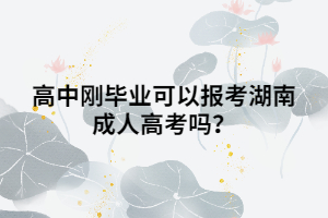 高中剛畢業(yè)可以報(bào)考湖南成人高考嗎？