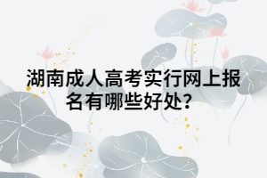 湖南成人高考實行網(wǎng)上報名有哪些好處？