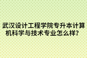 武漢設(shè)計(jì)工程學(xué)院專升本計(jì)算機(jī)科學(xué)與技術(shù)專業(yè)怎么樣？