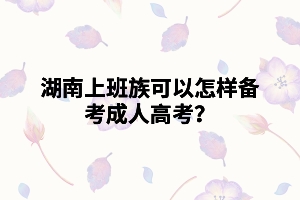 湖南上班族可以怎樣備考成人高考？